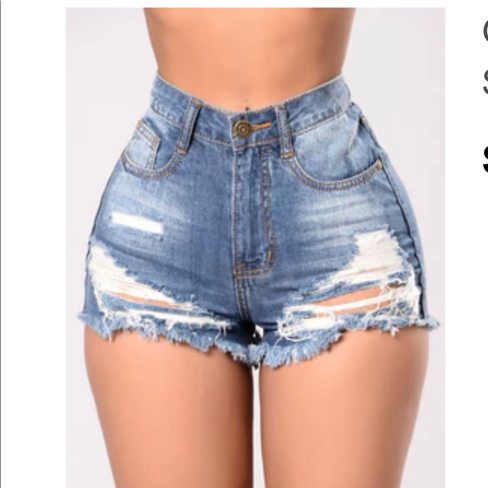 Fashion Nova Dark Wash Denim Shorts